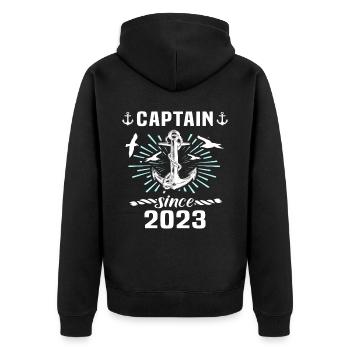 Capitaine 2023 bateau titulaire d’un permis bateau - Veste à capuche bio Premium Unisexe - noir - Dos - Nico (187cm)