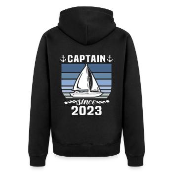 Capitaine 2023 bateau titulaire d’un permis bateau - Veste à capuche bio Premium Unisexe - noir - Dos - Nico (187cm)