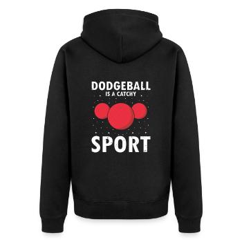 Dodgeball for Dodgeball Player and Gaga Ball - Unisex Premium Organic Zip Hoodie - black - Back - Nico (187cm)