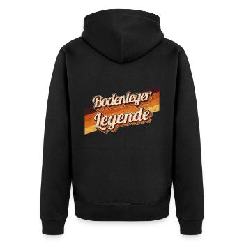 Parkett-Teppich Geburtstag als Legende geboren - Unisex Premium Bio Zip Hoodie - Schwarz - Hinten - Nico (187cm)