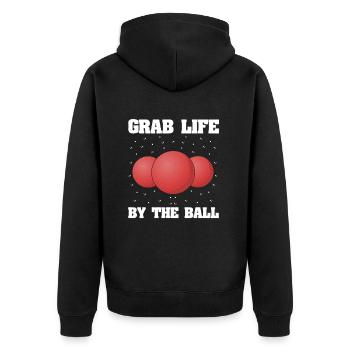 Dodgeball for Dodgeball Player and Gaga Ball - Unisex Premium Organic Zip Hoodie - black - Back - Nico (187cm)