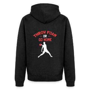 Dodgeball for Dodgeball Player and Gaga Ball - Unisex Premium Organic Zip Hoodie - black - Back - Nico (187cm)