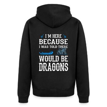 Drachenbootrennen Festival Drachenboot - Unisex Premium Bio Zip Hoodie - Schwarz - Hinten - Nico (187cm)