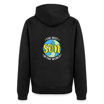 The Best Son in the World - Young Man Father's Day - Unisex Premium Organic Zip Hoodie - black - Back - Nico (187cm)