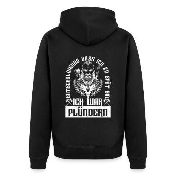 Wikinger Nordische Mythologie - Unisex Premium Bio Zip Hoodie - Schwarz - Hinten - Nico (187cm)