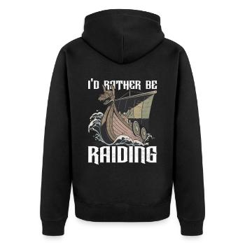Mythologie nordique des Vikings - Veste à capuche bio Premium Unisexe - noir - Dos - Nico (187cm)