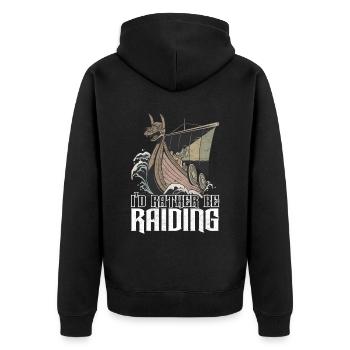 Mythologie nordique des Vikings - Veste à capuche bio Premium Unisexe - noir - Dos - Nico (187cm)