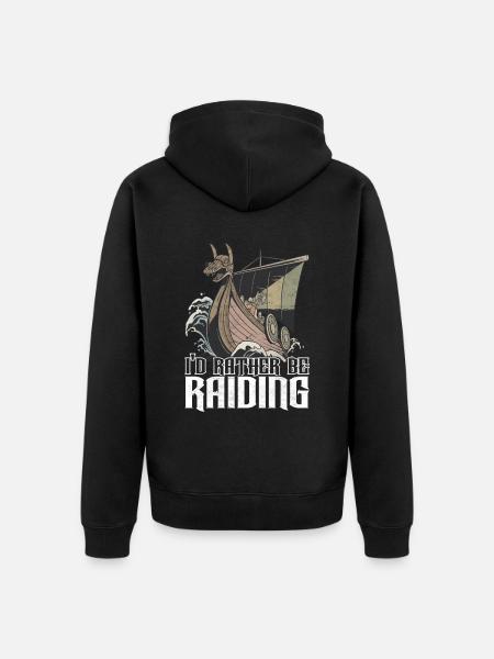 Vikings Norse mythology - Unisex Premium Organic Zip Hoodie - black