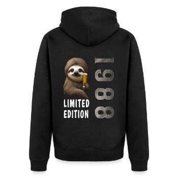 35th birthday born 1988 - Unisex Premium Organic Zip Hoodie - black - Back - Nico (187cm)