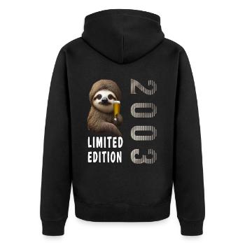 20e anniversaire né en 2003 - Veste à capuche bio Premium Unisexe - noir - Dos - Nico (187cm)