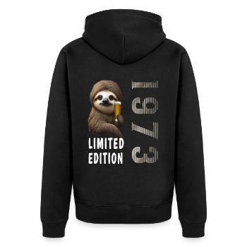 30. Geburtstag 1973 geboren - Unisex Premium Bio Zip Hoodie - Schwarz - Hinten - Nico (187cm)
