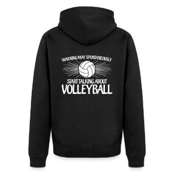 Volleyball Spruch Volleyballspieler - Unisex Premium Bio Zip Hoodie - Schwarz - Hinten - Nico (187cm)