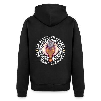 Wikinger Nordische Mythologie - Unisex Premium Bio Zip Hoodie - Schwarz - Hinten - Nico (187cm)