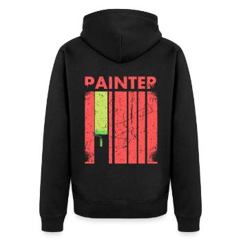Peintre-décorateur-design Pour peintre-artistes - Veste à capuche bio Premium Unisexe - noir - Dos - Nico (187cm)