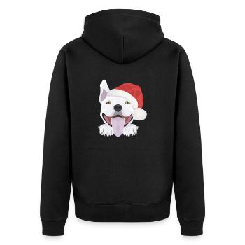 Bull Terrier Joyeux Noël - Veste à capuche bio Premium Unisexe - noir - Dos - Nico (187cm)
