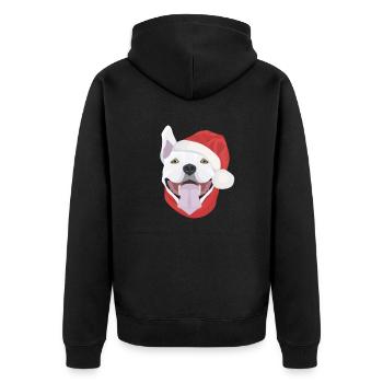 Bull Terrier Joyeux Noël - Veste à capuche bio Premium Unisexe - noir - Dos - Nico (187cm)