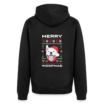 Bull Terrier Joyeux Noël - Veste à capuche bio Premium Unisexe - noir - Dos - Nico (187cm)