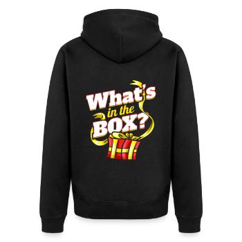 Whats In The Box Cadeau pour Noël - Veste à capuche bio Premium Unisexe - noir - Dos - Nico (187cm)