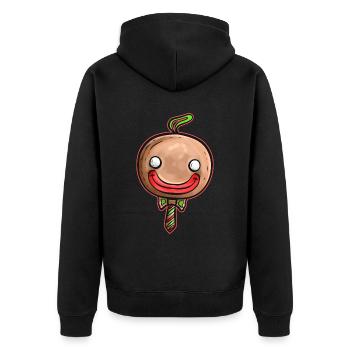 Kawaii Christmas Tree Ball Globe Gingerbread Man - Unisex Premium Bio Zip Hoodie - Schwarz - Hinten - Nico (187cm)