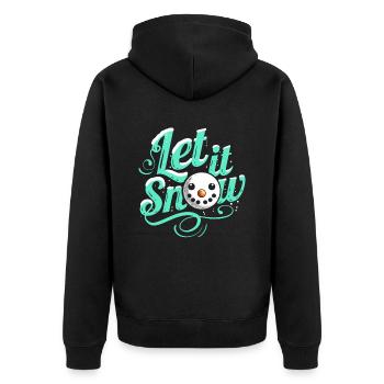 Let It Snow Snowman Merry Christmas - Unisex Premium Bio Zip Hoodie - Schwarz - Hinten - Nico (187cm)