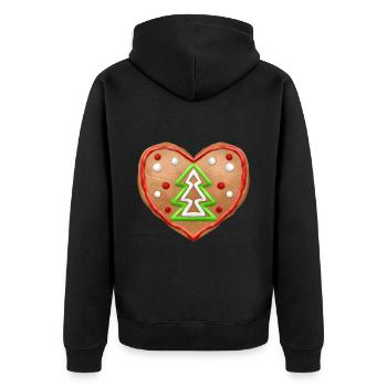 Gingerbread Heart With Christmas Tree For - Unisex Premium Bio Zip Hoodie - Schwarz - Hinten - Nico (187cm)