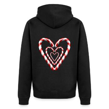 Les cannes à sucre forment des cœurs pour Noël - Veste à capuche bio Premium Unisexe - noir - Dos - Nico (187cm)