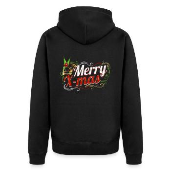 Mistletoe Bells Ornaments Logo For A Merry - Unisex Premium Bio Zip Hoodie - Schwarz - Hinten - Nico (187cm)