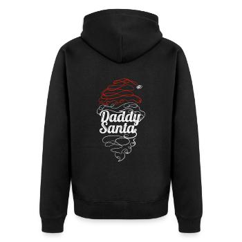 Lineart Daddy Santa Hat And Beard Christmas - Unisex Premium Organic Zip Hoodie - black - Back - Nico (187cm)