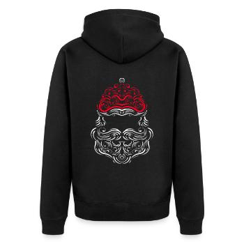 Lineart Ornaments Santas Hat And Beard Merry - Unisex Premium Organic Zip Hoodie - black - Back - Nico (187cm)
