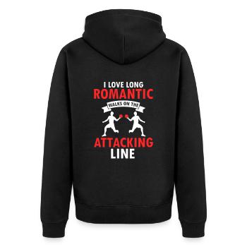 Dodgeball for Dodgeball Player and Gaga Ball - Unisex Premium Organic Zip Hoodie - black - Back - Nico (187cm)