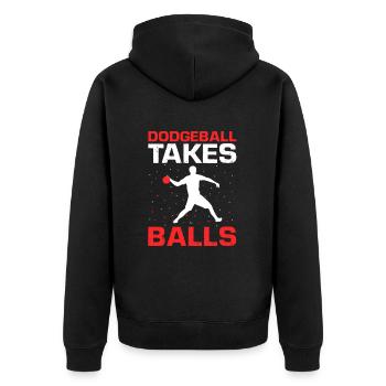 Dodgeball for Dodgeball Player and Gaga Ball - Unisex Premium Organic Zip Hoodie - black - Back - Nico (187cm)