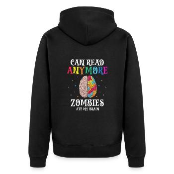 Dyslexia Therapy for Dyslexia Month - Unisex Premium Organic Zip Hoodie - black - Back - Nico (187cm)