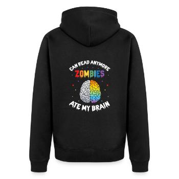 Dyslexia Teacher for Legathenia Therapists - Unisex Premium Organic Zip Hoodie - black - Back - Nico (187cm)