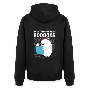 Dyslexia Awareness and Dyslexia Teachers - Unisex Premium Organic Zip Hoodie - black - Back - Nico (187cm)