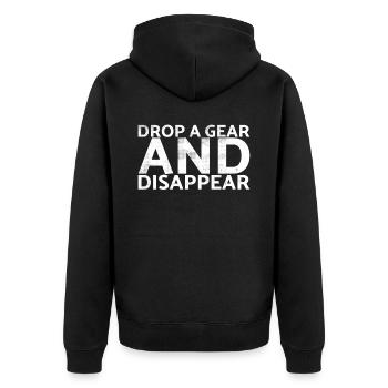 Lassen Sie Einen Gang Fallen Und Verschwinden Sie - Unisex Premium Bio Zip Hoodie - Schwarz - Hinten - Nico (187cm)