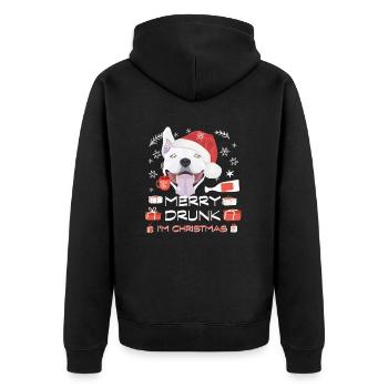 Marché de Noël Bull Terrier - Veste à capuche bio Premium Unisexe - noir - Dos - Nico (187cm)