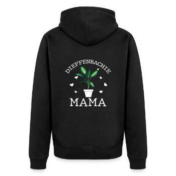 Dieffenbachia Mama - Unisex Premium Bio Zip Hoodie - Schwarz - Hinten - Nico (187cm)
