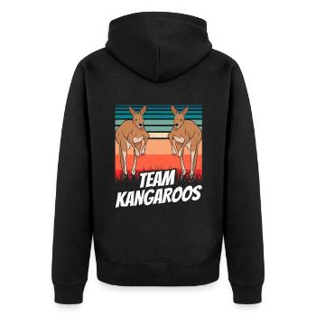 Team Kangaroos Australie Lovers Animal Kangaroo - Veste à capuche bio Premium Unisexe - noir - Dos - Nico (187cm)