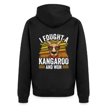 Je me suis battu avec un kangourou et j’ai gagné des kangourous - Veste à capuche bio Premium Unisexe - noir - Dos - Nico (187cm)