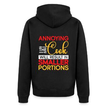 Chef Quote Gift Funny Chef - Unisex Premium Organic Zip Hoodie - black - Back - Nico (187cm)