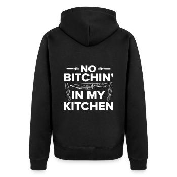 Chef Quote Gift Funny Chef - Unisex Premium Organic Zip Hoodie - black - Back - Nico (187cm)