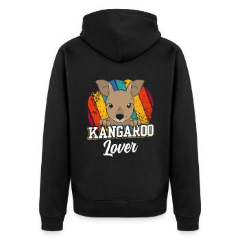 Kangaroo lover Australia Kangaroo animal - Unisex Premium Organic Zip Hoodie - black - Back - Nico (187cm)