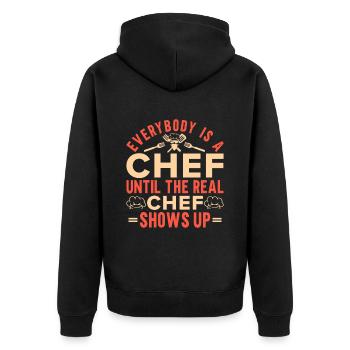Chef Quote Gift Funny Chef - Unisex Premium Organic Zip Hoodie - black - Back - Nico (187cm)