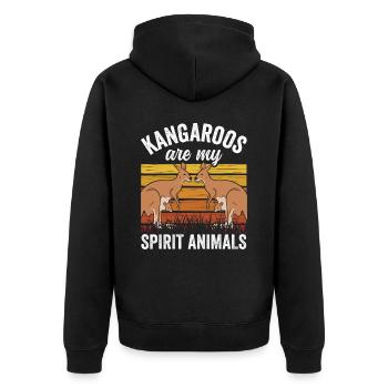 Kangaroos are my favorite animals animal kangaroo - Unisex Premium Organic Zip Hoodie - black - Back - Nico (187cm)