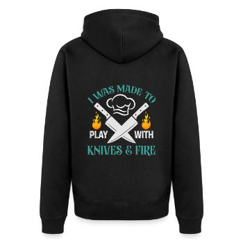 Chef Quote Gift Funny Chef - Unisex Premium Organic Zip Hoodie - black - Back - Nico (187cm)