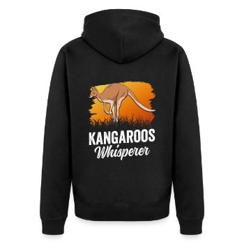 Kangourou Chuchoteur Kangourou Kangourou Animal - Veste à capuche bio Premium Unisexe - noir - Dos - Nico (187cm)