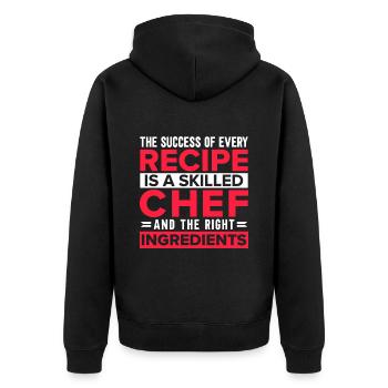 Chef Quote Gift Funny Chef - Unisex Premium Organic Zip Hoodie - black - Back - Nico (187cm)