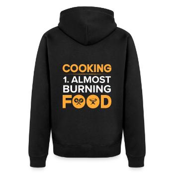 Küchenchef Spruch Geschenk Lustig Koch - Unisex Premium Bio Zip Hoodie - Schwarz - Hinten - Nico (187cm)
