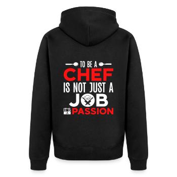 Chef Quote Gift Funny Chef - Unisex Premium Organic Zip Hoodie - black - Back - Nico (187cm)
