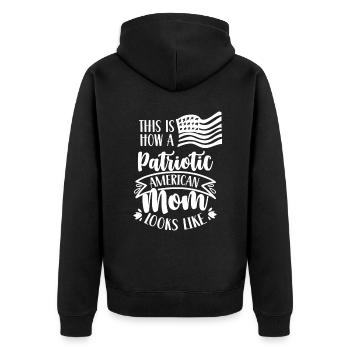 Voici à quoi ressemble une mère américaine patriotique aux États-Unis - Veste à capuche bio Premium Unisexe - noir - Dos - Nico (187cm)